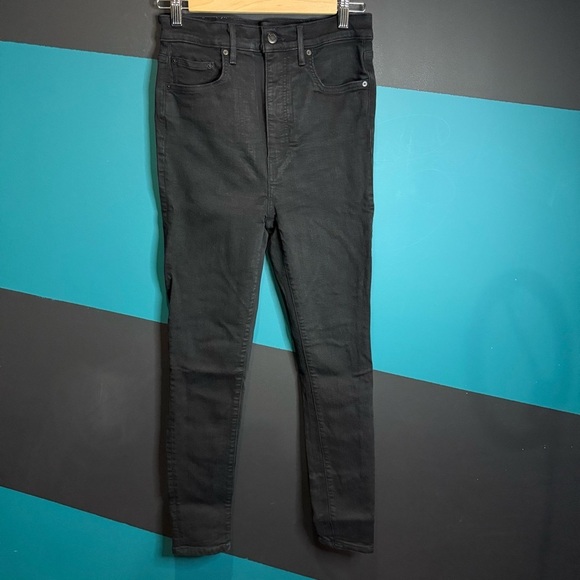 Denim Forum Black High Rise Jeans Slim Fit - Picture 1 of 10